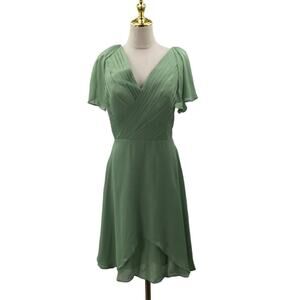 PARTY SZ 16 2X plus green faux wrap lace up corset knee length dress NEW 0b7